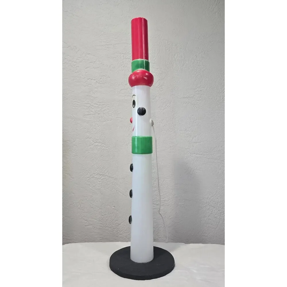 Empire Snowman Candle Stick Pencil Lighted Blow Mold USA Made Christmas Holiday
